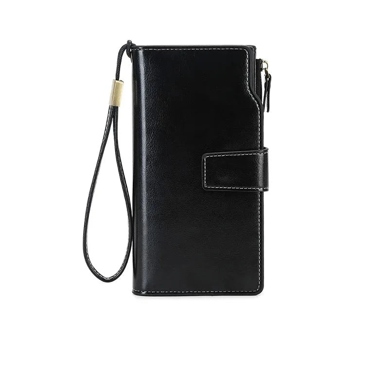 Men's PU  Zipper  Hasp Closure Solid Pattern Card Holder Wallets