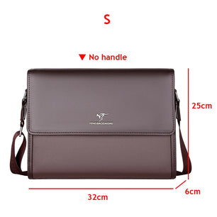 Men's PU Leather Zipper Hasp Closure Solid Pattern Shoulder Bag