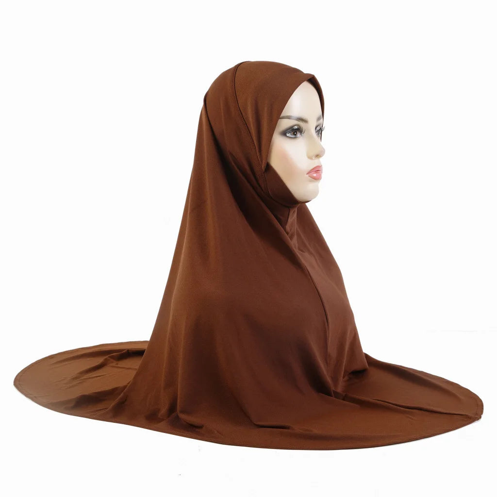 Women's Arabian Polyester Head Wrap Solid Pattern Elegant Hijabs