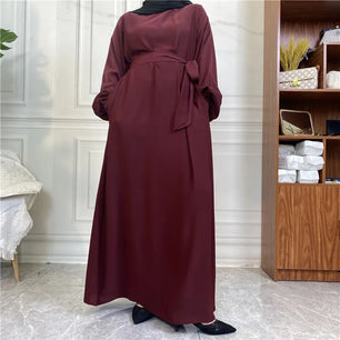 Women's Arabian Polyester Full Sleeve Solid Pattern Casual Abaya