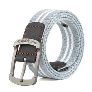 Men's Canvas Pin Buckle Closure Mixed Colors Pattern Belts