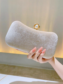 Women's Velvet Hasp Closure Sequined Classic Wedding Clutch