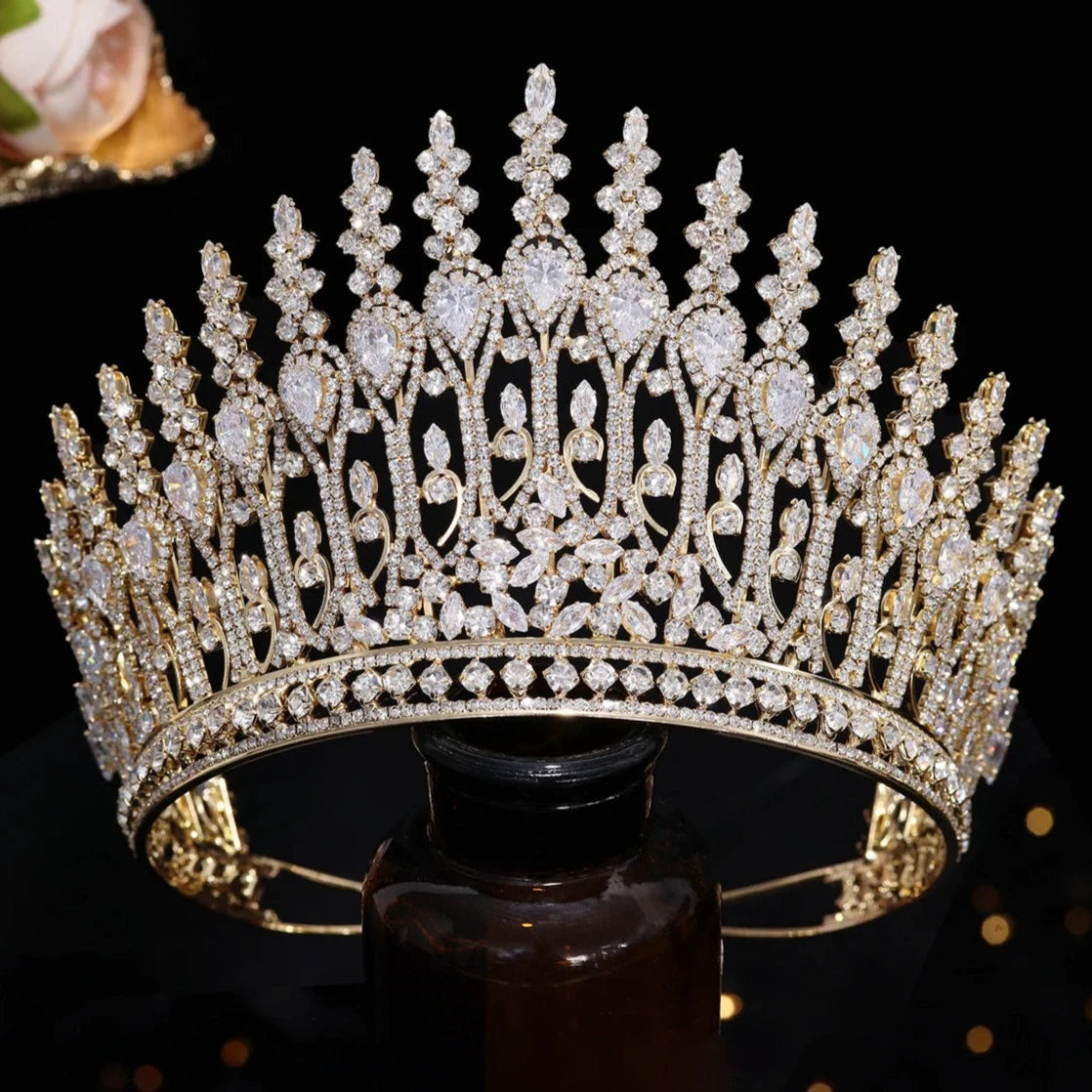 Women's Copper Plant Pattern Tiaras Elegant Bridal Wedding Crown