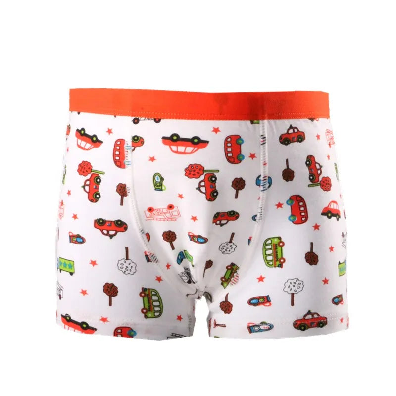 Kid's Boy 2Pcs Cotton Quick-Dry Printed Pattern Underwear Shorts