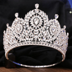 Women's Crystal Zinc Alloy Water Drop Tiara Bridal Wedding Crown