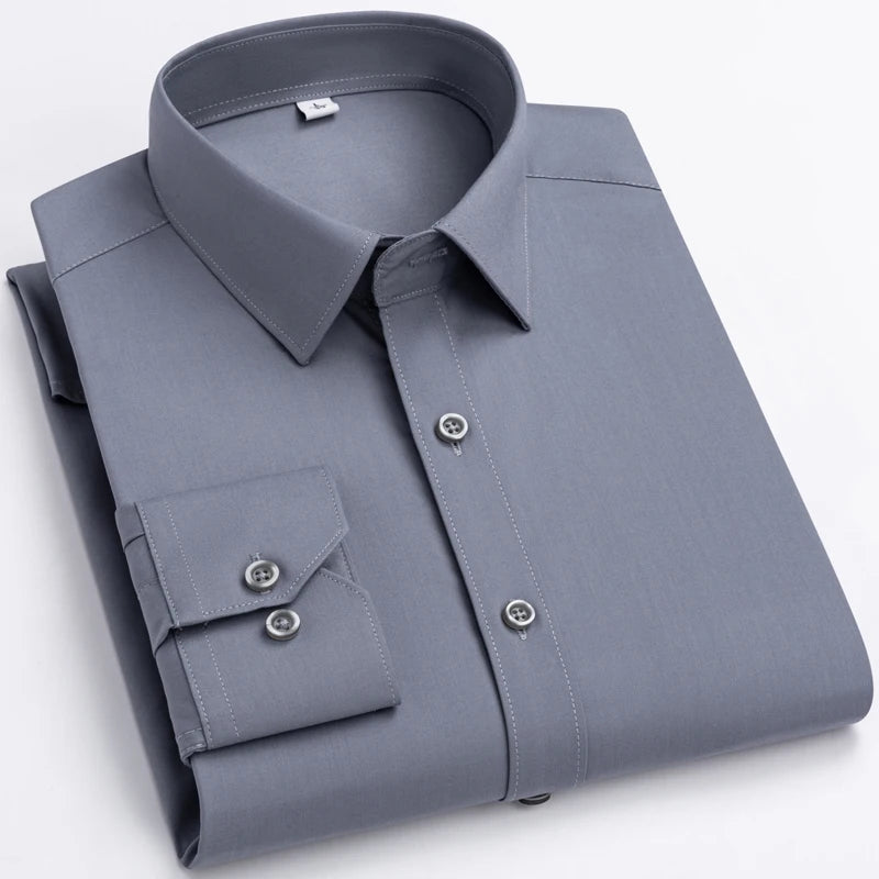 Men's Spandex Single Breasted Full Sleeve Plain Formal Shirt