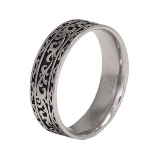 Women's 100% 925 Sterling Silver Geometric Pattern Wedding Ring