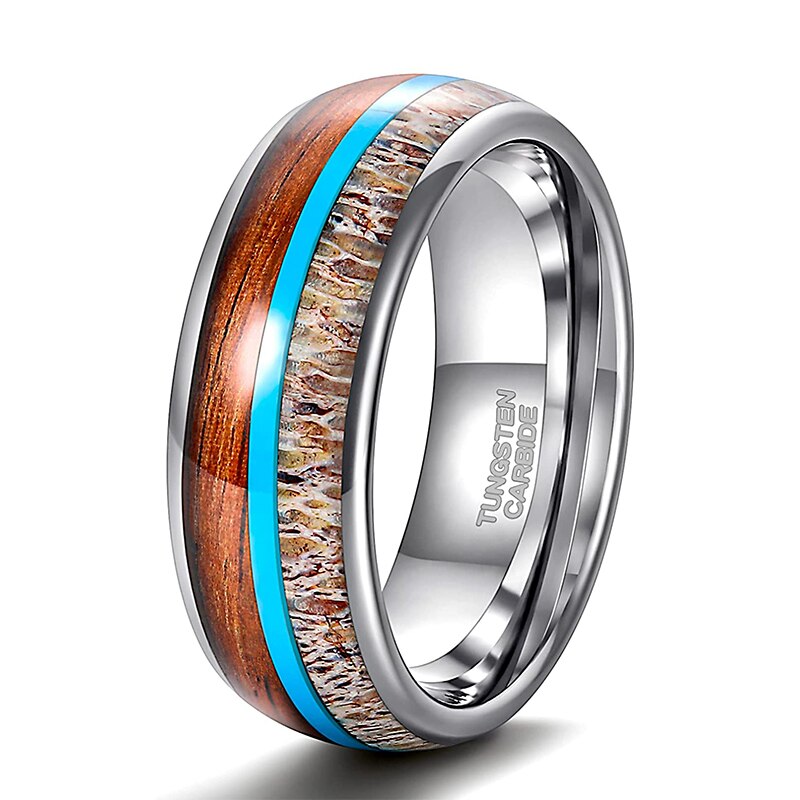 Men's Metal Tungsten Round Shaped Mixed Colors Wedding Ring