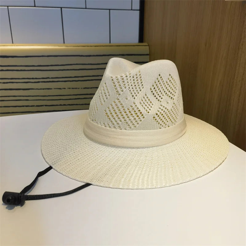 Women's Straw Solid Pattern Glamorous Sun Protection Brim Hat