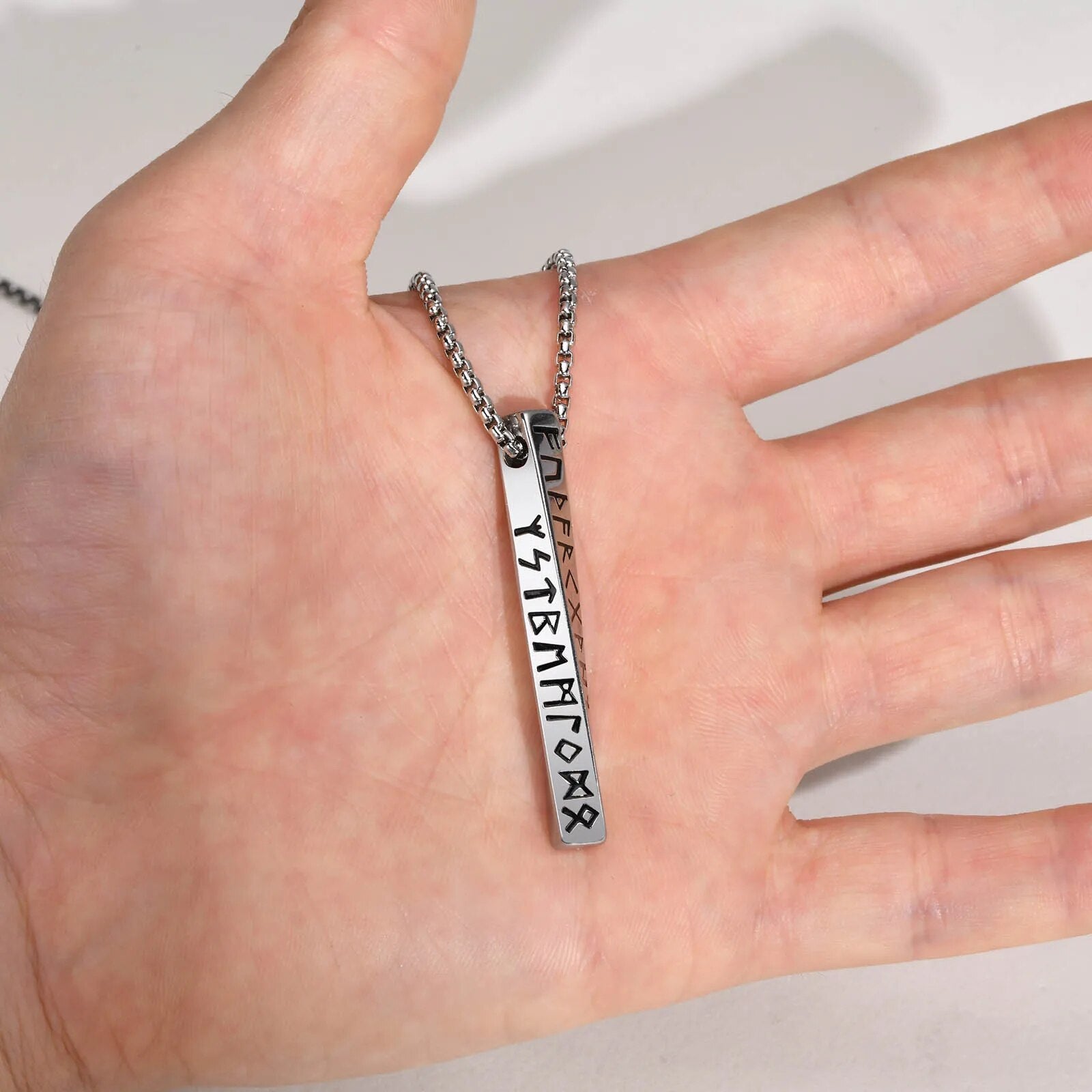 Men's Stainless Steel Link Chain Letter Pattern Elegant Necklace