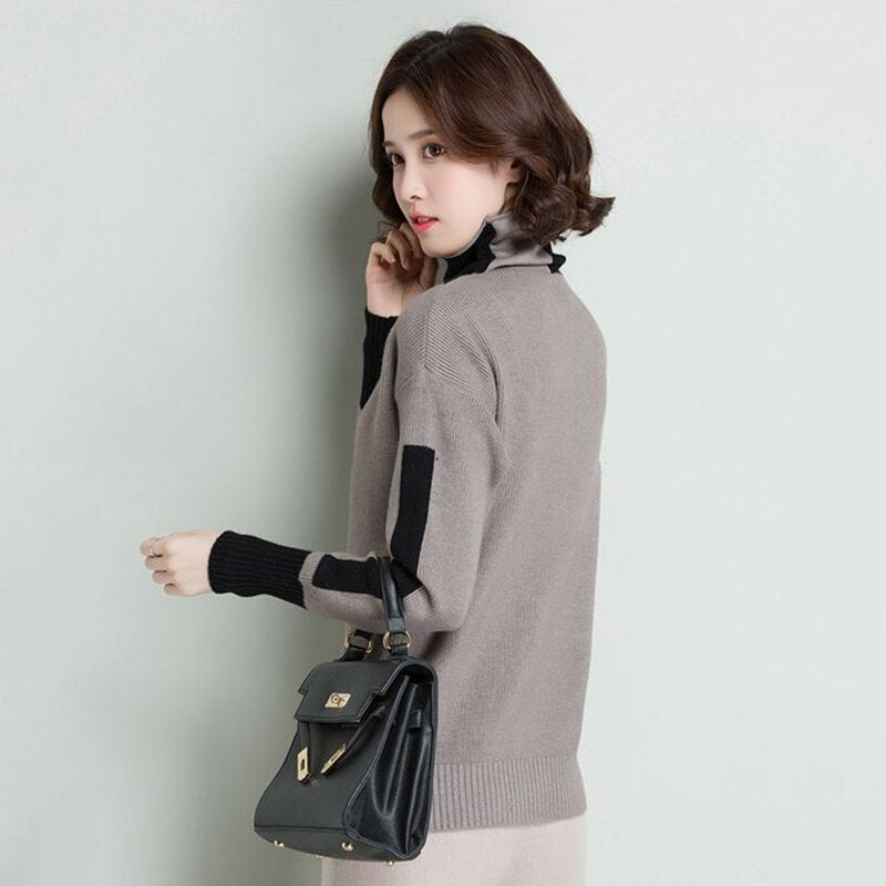 Women's Acrylic Turtleneck Full Sleeve Casual Wear Knitted Sweater