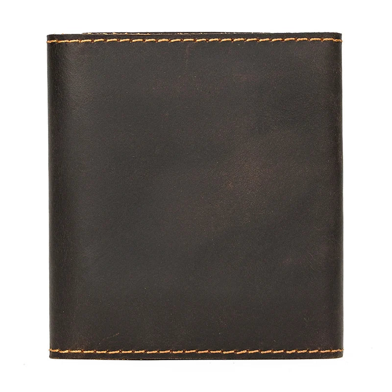 Men's Genuine Leather Solid Pattern Card Holder Vintage Wallets