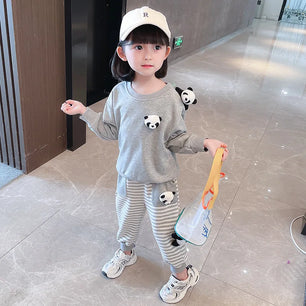 Kid's Cotton Long Sleeve Pullover Closure Striped Pattern Clothes