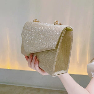 Women's Polyester Hasp Closure Rhinestone Classic Wedding Clutch