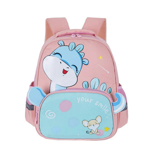 Kid's Girl Nylon Zipper Closure Cartoon Pattern School Backpack