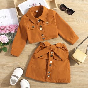 Kid's Cotton Long Sleeve Pullover Closure Solid Pattern Clothes