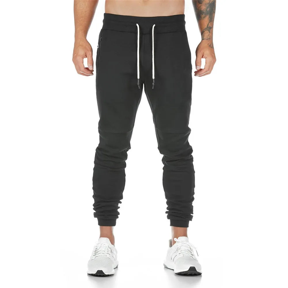 Men's Polyester Drawstring Closure Quick-Drying Gymwear Trousers