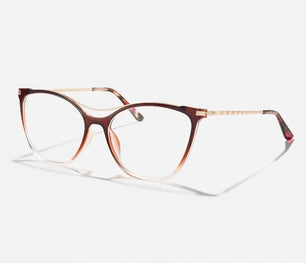 Women's Cat Eye Plastic Frame Trendy Optical Prescription Glasses