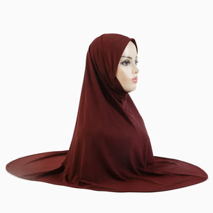 Women's Arabian Polyester Head Wrap Solid Pattern Elegant Hijabs