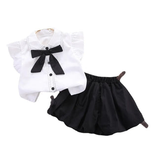 Kid's Polyester Turn-Down Collar Short Sleeve Casual Wear Clothes