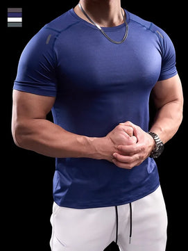 Men's Polyester Short Sleeve Pullover Closure Sportswear T-Shirt