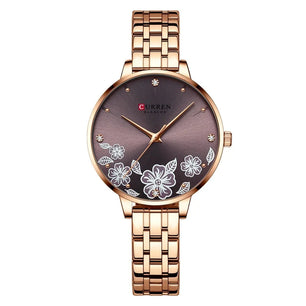 Women's Stainless Steel Round Shaped Waterproof Luxury Watch