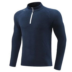 Men's Polyester Long Sleeve Breathable Gym Solid Pattern Shirt