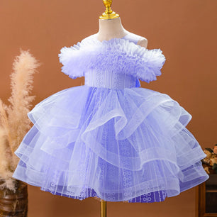 Kid's Girl Polyester Sleeveless Pleated Pattern Princess Dress