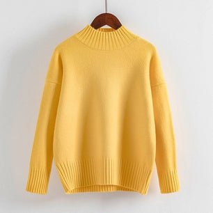 Women's Mock Neck Acrylic Full Sleeves Casual Wear Pullover Sweater