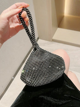 Women's PU Hasp Closure Rhinestone Pattern Trendy Wedding Clutch