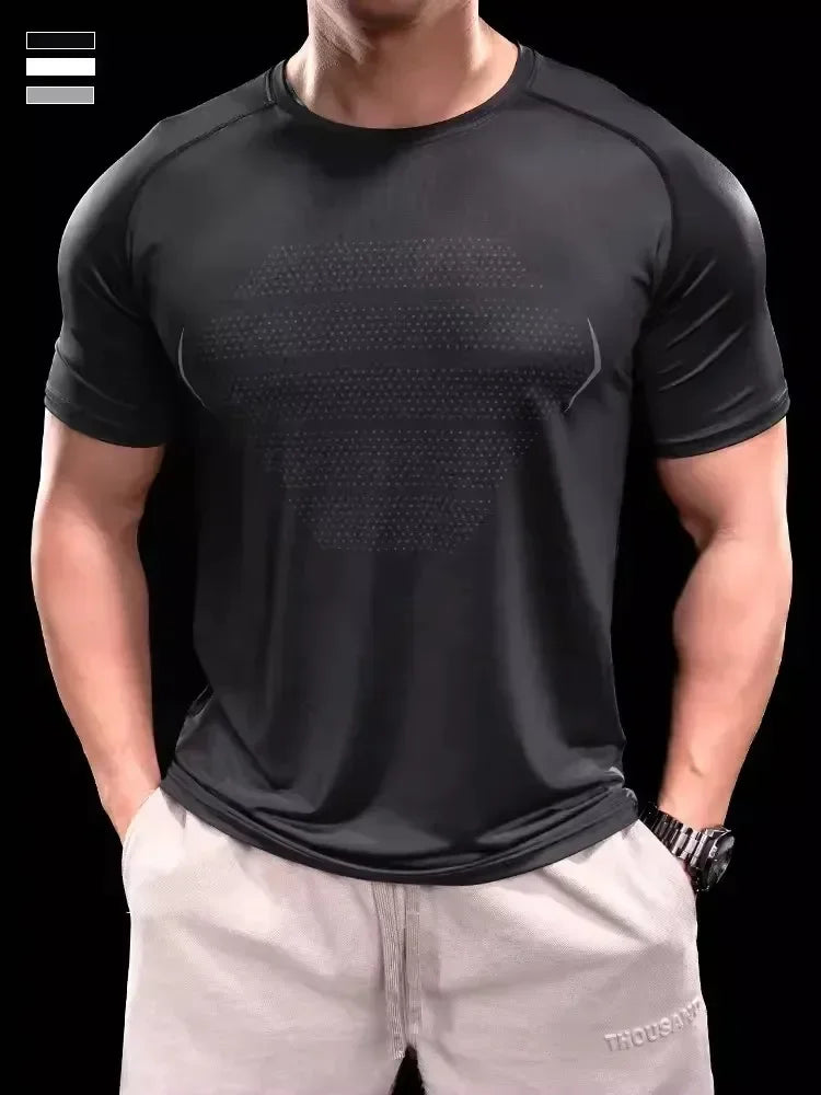 Men's Polyester Short Sleeve Pullover Closure Sportswear T-Shirt