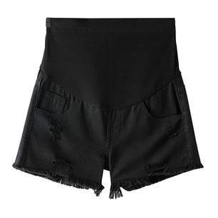 Women's Polyester Elastic Closure High Waist Maternity Shorts