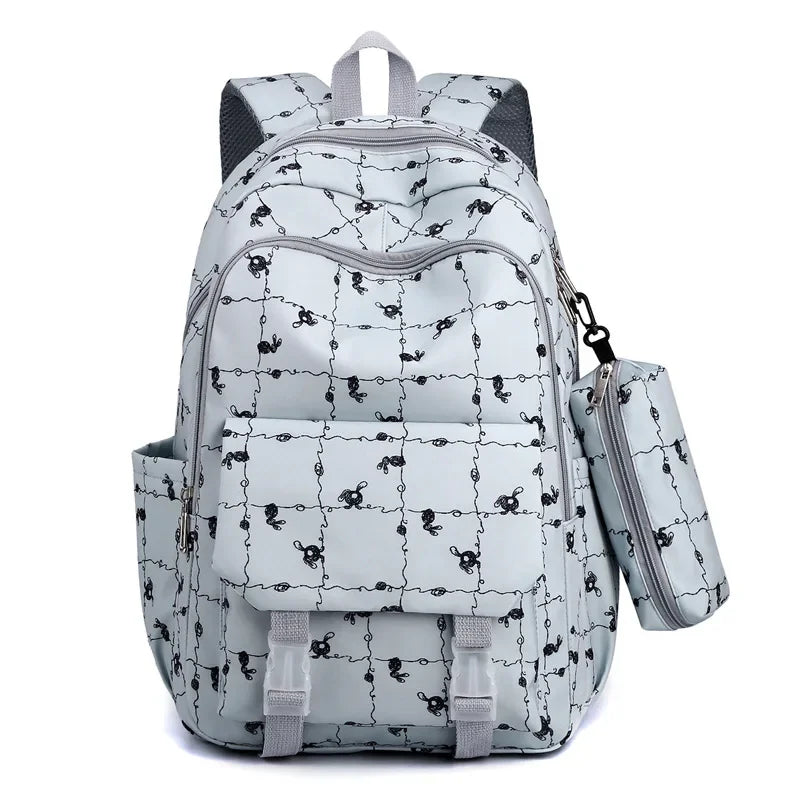 Kid's Polyester Zipper Closure Printed Pattern School Backpack