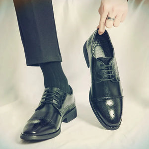 Men's Microfiber Pointed Toe Lace-up Closure Luxury Wedding Shoes