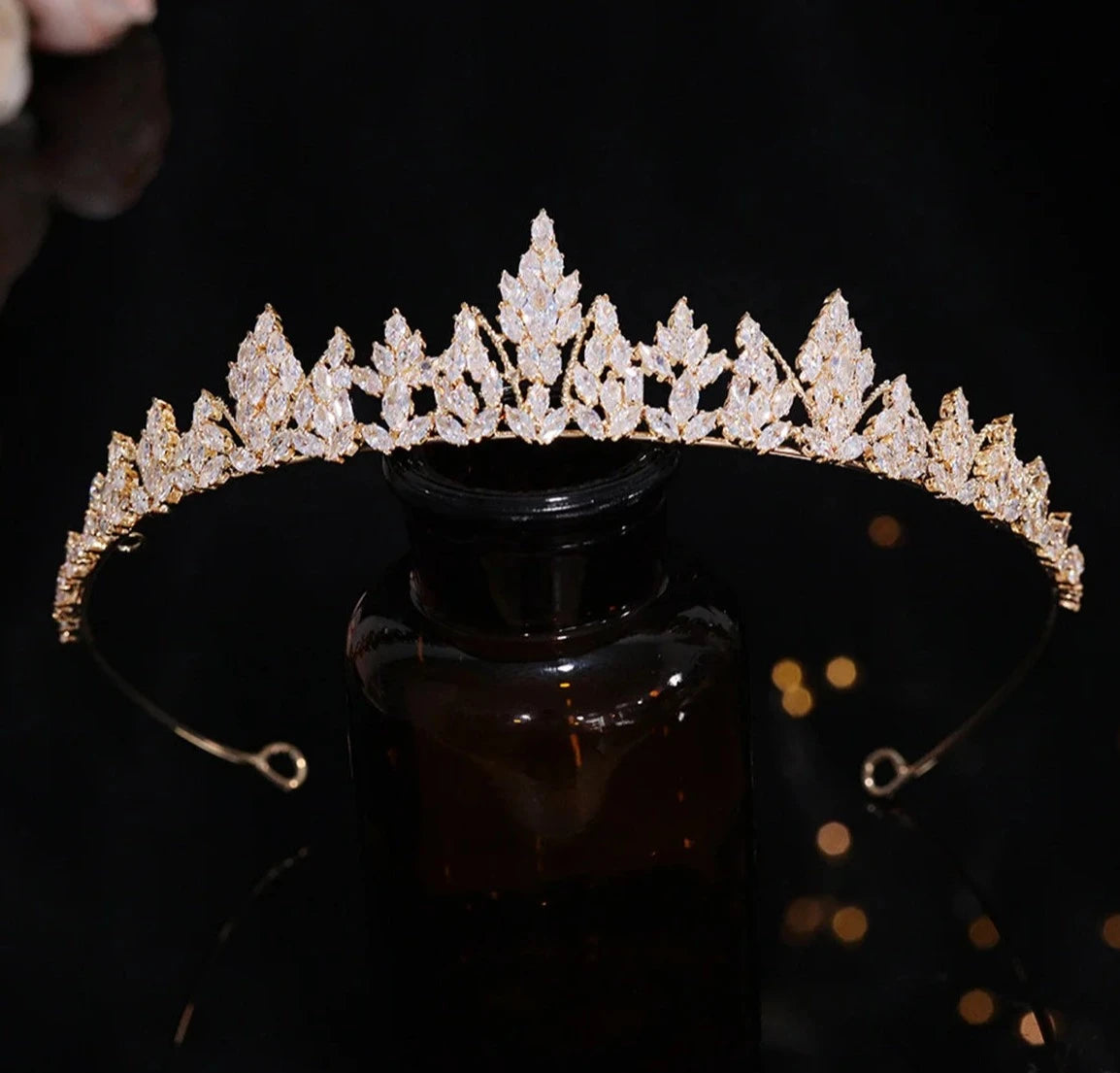 Women's Copper Water Drop Pattern Tiaras Bridal Wedding Crown