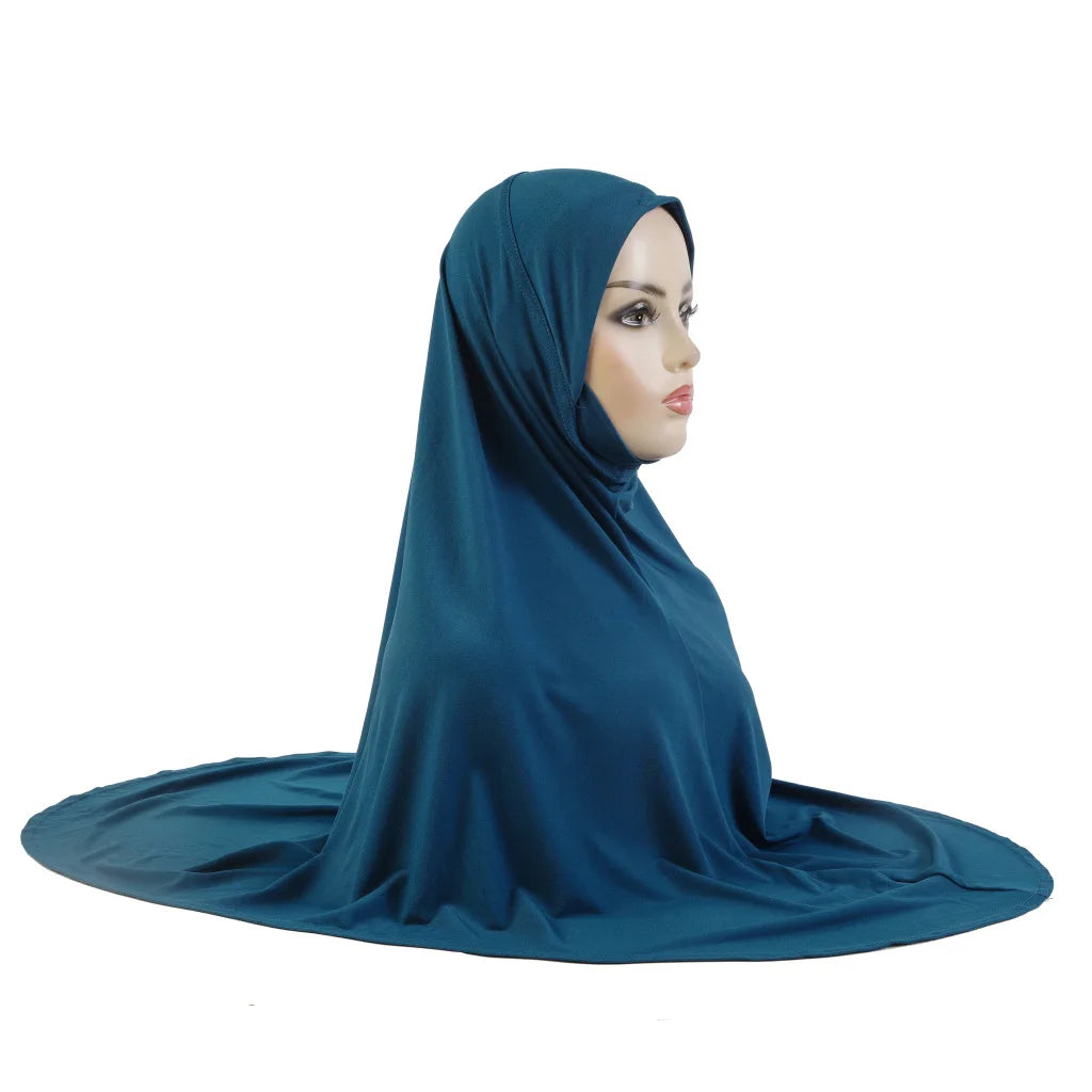 Women's Arabian Polyester Head Wrap Solid Pattern Elegant Hijabs