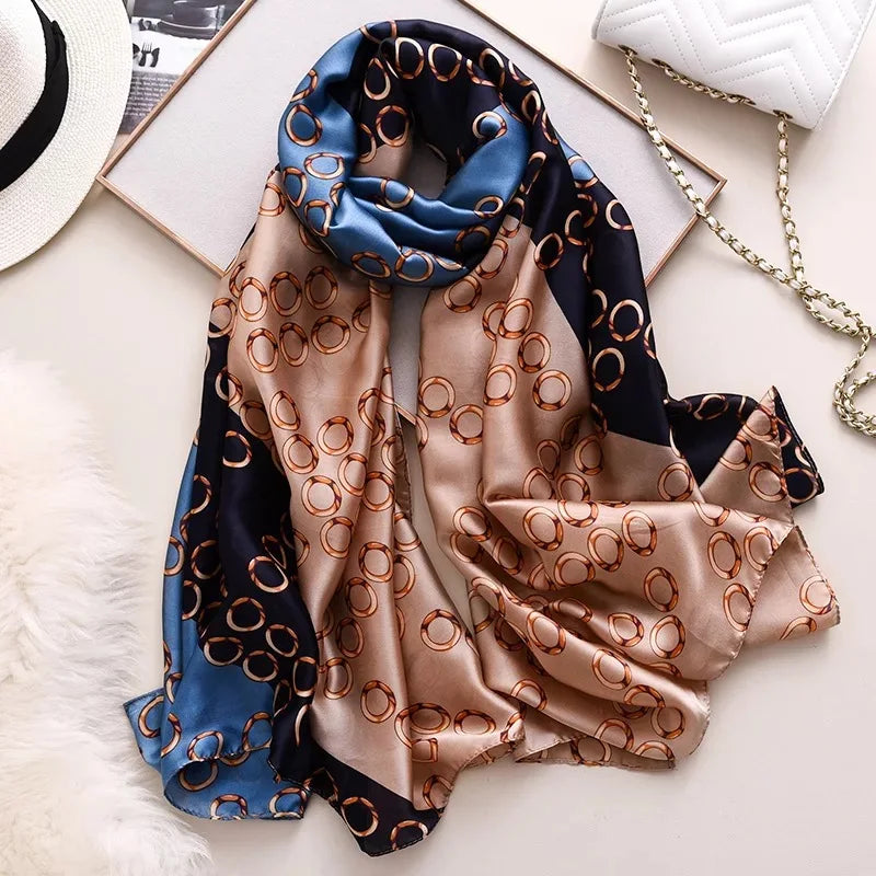 Women's Polyester Neck Wrap Printed Pattern Trendy Beach Scarves