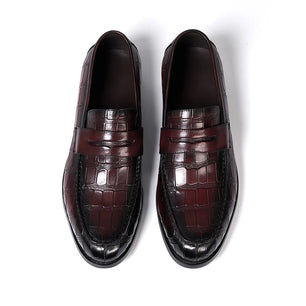 Men's Genuine Leather Round Toe Slip-On Closure Casual Shoes