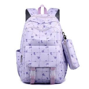 Kid's Polyester Zipper Closure Printed Pattern School Backpack