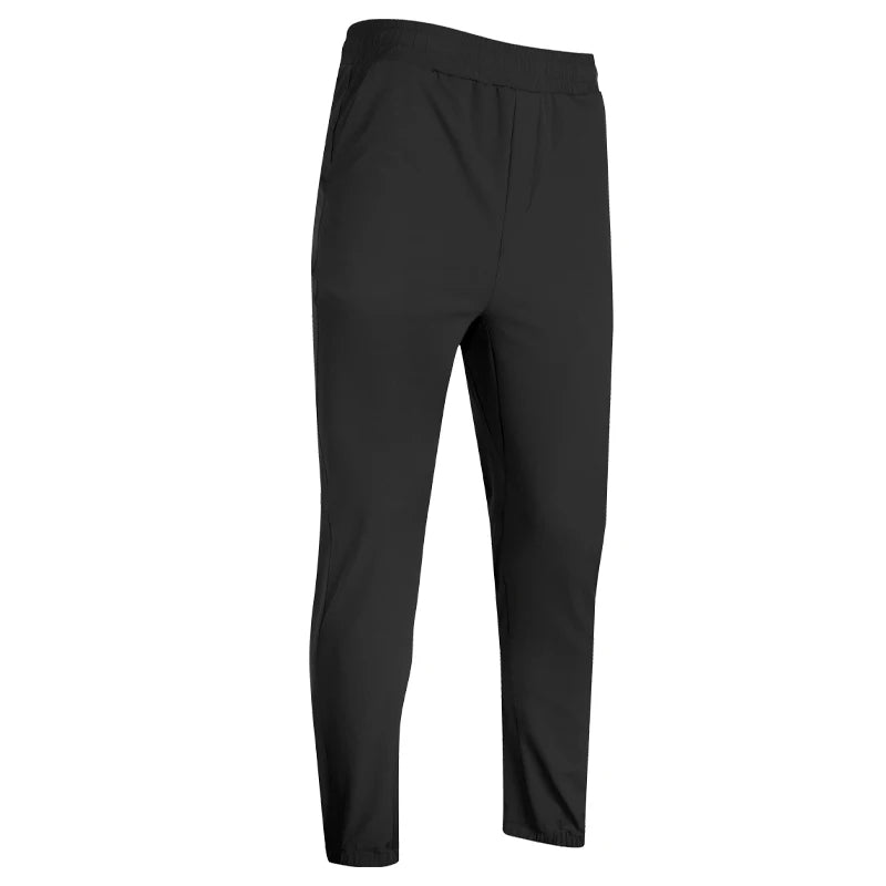 Men's Nylon Drawstring Closure Solid Pattern Workout Trousers