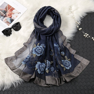 Women's Arabian Polyester Quick-Dry Floral Pattern Luxury Scarfs