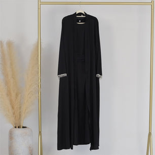 Women's Arabian Polyester Long Sleeve Solid Pattern Elegant Abaya