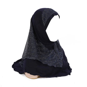 Women's Arabian Polyester Head Wrap Sequin Pattern Elegant Hijabs