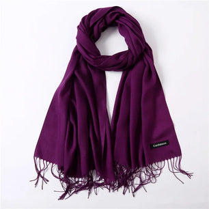 Women's Acrylic Neck Wrap Solid Pattern Trendy Elegant Scarf