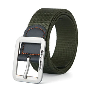 Men's Canvas Pin Buckle Closure Mixed Colors Pattern Belts