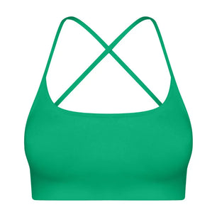 Women's Nylon Square-Neck Sleeveless Shockproof Yoga Crop Top