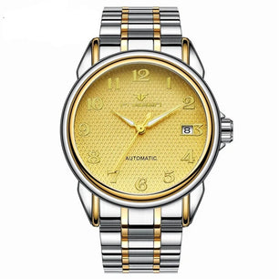 Men's Automatic Alloy Folding Clasp Round Waterproof Watches