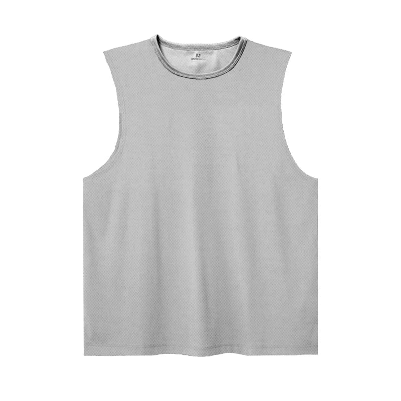 Men's Spandex Sleeveless Pullover Closure Sportswear T-Shirt