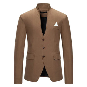 Men's Polyester Long Sleeves Single Breasted Closure Blazer