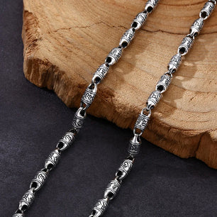 Men's 100% 925 Sterling Silver Link Chain Geometric Necklace